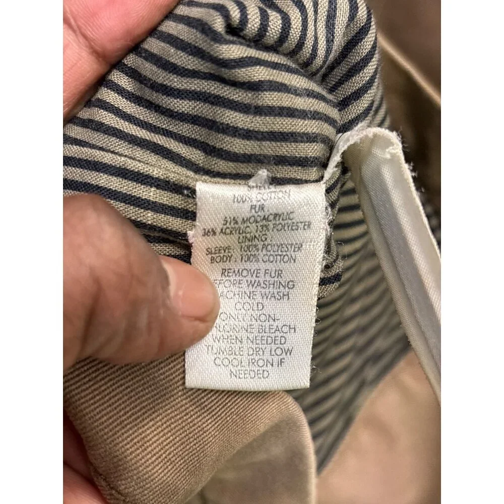 Loft Tan Hooded Jacket With Button Closure & Pockets Medium - Picture 10 of 11